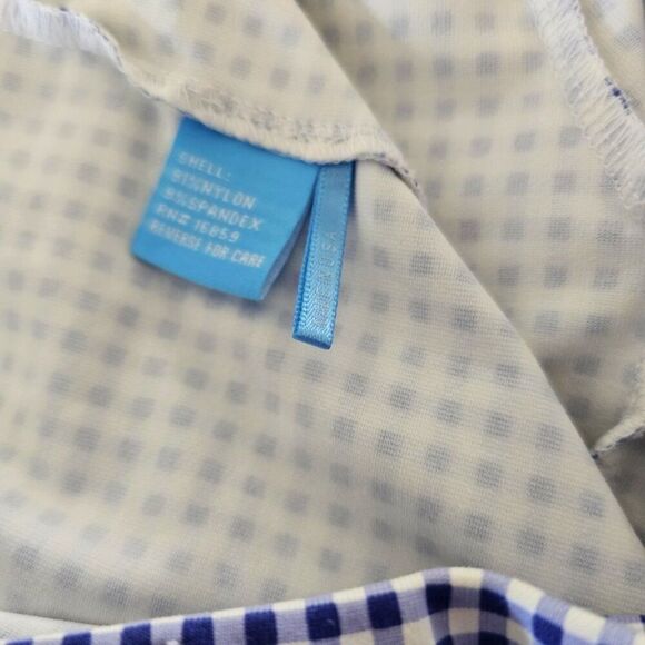 J McLaughlin Leggings Crop Pants Womens Sz S Gingham Blue White Stretch Pull On - Picture 8 of 10